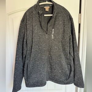 Ariat Men’s XL Gray Full Zip Fleece Jacket Western Outdoor Workwear